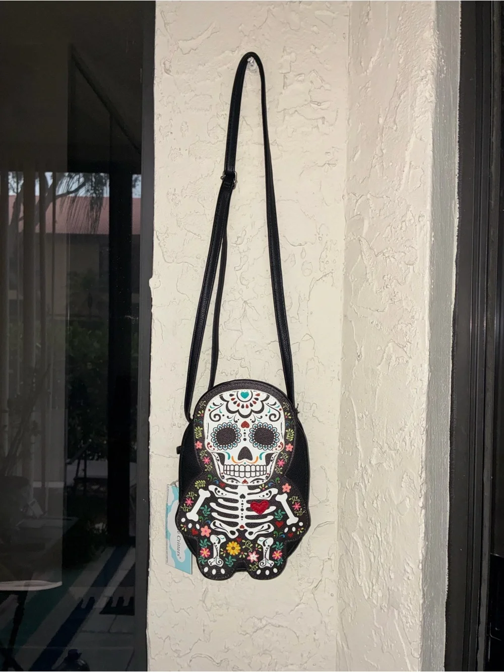 Sleepyville Critters NWT Sugar Skull Skeleton Crossbody Bag Day of the Dead